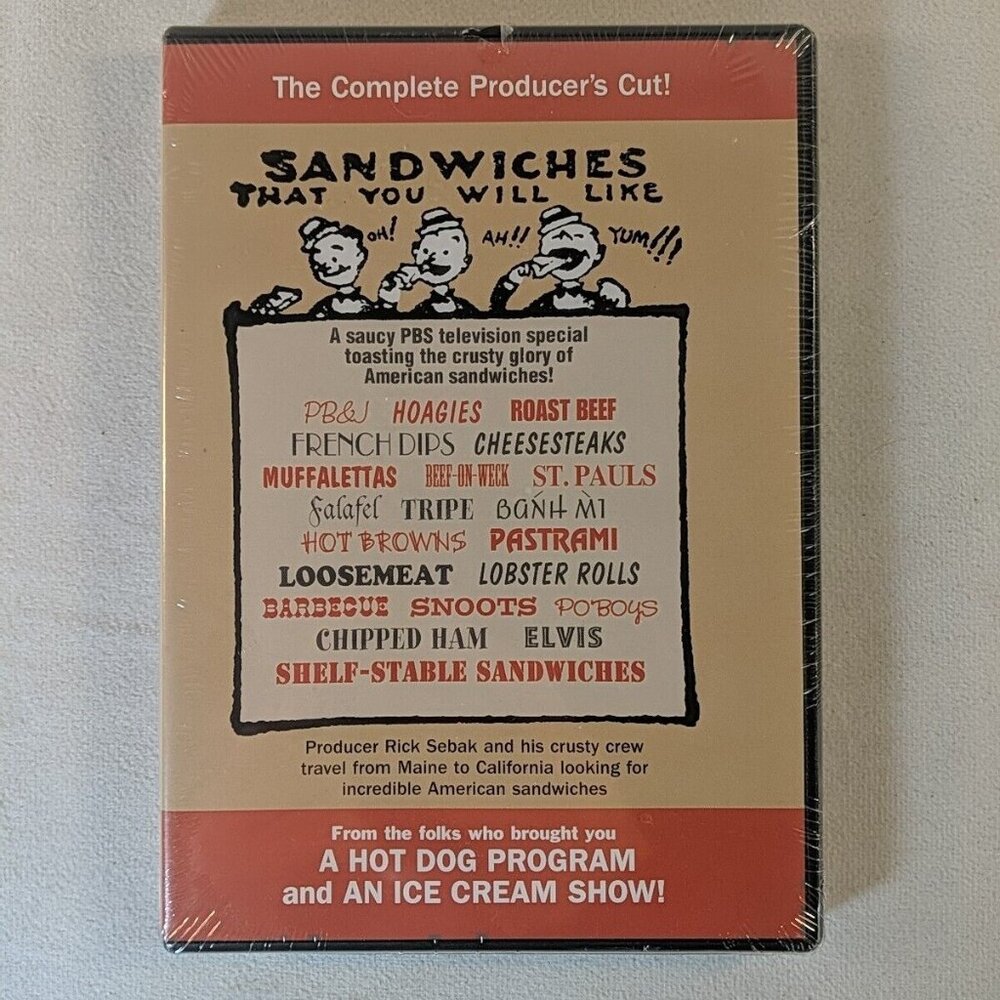 SEALED Sandwiches That You Will Like DVD Complete Producer's Cut NEW PBS Special